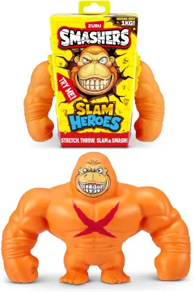 74140 Zuru Smashers Slam Heroes Gorilla Orange Stretchable Toy 4x Super Stretch New Gift