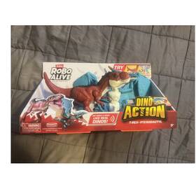 Zuru 77114 Robo Alive Dino Action Playset T-rex And Pterodactyl Battery Powered Boxed
