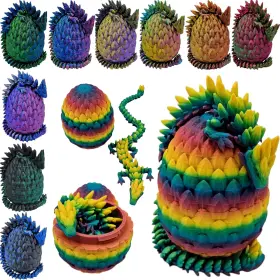 Zz Life 850027297477 Surprise Dragon Egg Articulating Gemstone Fidget Figurine - 3d Printed