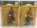 Agglo Die Cast Metal Cowboys & Indians Authentic Figures 2 Misp 3" Tall New. Price: $18.00.