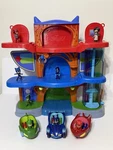 Pj Masks Deluxe Headquarters Playset W/ Cars And Figures Used. Price: $150.00.