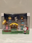 Peanuts Nativity Scene Deluxe Set - 7 Piece Vinyl Figures Including Charlie Used. Price: $24.00.