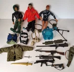 3 Vintage Joe 1996 Hasbro 12" Figures Clothes 17 Accessories Used. Price: $19.99.