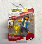 Pok Mon Ash Ketchum Pikachu Battle Ready Figure 5" Jazwares Deluxe 2022 New. Price: $29.99.
