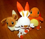 Lot Of 3 Pok Mon Plush Jazwares 2021 8" Charmander Eevee 2022 14" Scorbunny Used. Price: $8.95.
