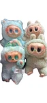 Pop Mart The Monsters Plush Keychain Stuffed Animal Lot, Blue Green Beige Used. Price: $40.00.