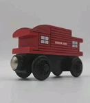 Vintage Thomas Train Wooden Railway Sodor Line Caboose Red Car Learning Curve Used. Price: $10.22.