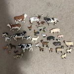 Schleich Farm Animals Lot Of 34 Cows Pigs Sheep Dogs Chickens Goats Used. Price: $150.00.