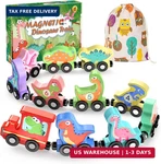 Zeoddler Toys For Toddlers, 11 Magnetic Wooden Dinosaur Train Set, Montessori New. Price: $21.86.