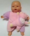 Berenguer Baby Doll Mini Lots Cuddle Soft Body Plush Pink With Pig Toy 8" Used. Price: $19.95.