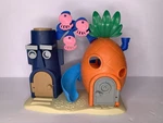 Spongebob Bikini Bottom Pineapple & Squidward Toy House Playset Mattel 2013 Used. Price: $19.99.
