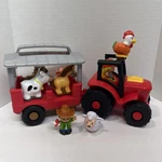 Fisher-price Little People Caring For Animals Red Tractor Playset Complete Works Used. Price: $24.00.