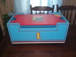 Thomas & Friends Trains "wooden Toy Box" Lid Wheels Learning Curve 2'X1'X1' Used. Price: $80.75.