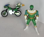 1996 Bandai Power Rangers Zeo Green Figure With Jet Motorcycle H3B2 Used. Price: $12.95.