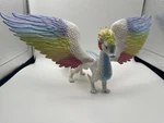 Schleich Rainbow Dragon 70728 Glitter Movable Poseable Wings 13" Neck Crack Used. Price: $18.00.
