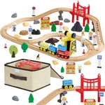 Vevor 70PCS Wooden Train Set For Kids Ages 3-8 Track Toy Construction Crane New. Price: $32.99.