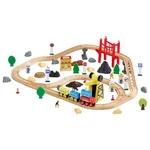 70PCS Wooden Train Set With Magnetic Crane Track Toy For Kids Ages 3-8 New. Price: $46.89.