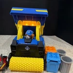 Paw Patrol Rubble Crew Dump Truck Playset 3 Figures, 2 Trash Bins&cans Works! Used. Price: $24.00.
