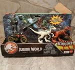 2026 Jurassic World Legacy Real Feel Velociraptor & Moto Pursuit Pack Reimagined New. Price: $40.00.