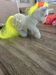 Vintage Hasbro G1 My Little Pony Ribbon Soft Flocked Unicorn Blue Mlp 80S Htf Used. Price: $14.99.