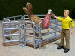 Schleich Dinosaur Man Figure, & Enclosure Only From Outpost #41464 Used. Price: $9.00.
