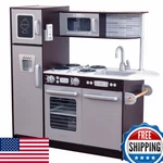 Kidkraft Uptown Espresso Wooden Play Kitchen Phone Chalkboard Towel Rack New. Price: $295.73.
