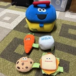 Gund Sesame Street Cookie Monster Lunch Box Carrot, Milk, Sandwich, Used. Price: $39.99.
