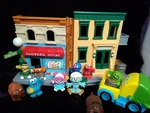 Sesame Street Mr Hoopers Store 123 School Oscar's Garbage Truck 2010 Hasbro Used. Price: $75.00.