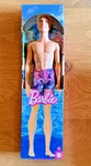 Barbie Beach Day Ken Doll Blonde Hair Blue Eyes Purple Summer Swimsuit New Nib. Price: $12.95.