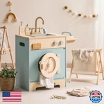 Robotime Toy Kitchen Washer Playset Wooden Washing Machine For Kids Clothes New. Price: $82.06.