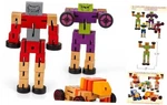 Wooden Toy Robots 3 Pack Colorful 5.75 Inch Transforming Action Figures And New. Price: $31.60.
