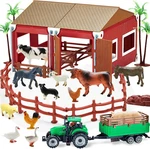 Bolzra Mini Barn Playset, 66PCS Plastic Animals Figurines And Fence, Farm Figure New. Price: $28.34.