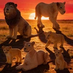 Toymany 6-PCS Lion Animal Figurine Collectible Set Safari Hunting Schleich New. Price: $20.99.