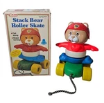 Rare Vtg Redbox Stack Bear Roller Skate Pull Along Toy W/ Original 1987 Used. Price: $50.25.
