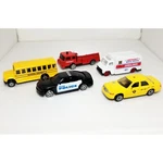 Maisto Diecast Cars Mini Town Ambulance Fire Truck School Bus Taxi Realtoy Lot Used. Price: $12.00.