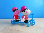 Peppa Pig Tandem Bike Playset W/ Helmeted Suzy Sheep 2011 Jazwares Used. Price: $18.26.