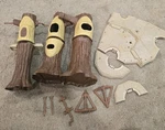 Vintage Star Wars Ewok Village Playset Kenner 1983 Incomplete Fire Logs Spit Used. Price: $49.50.