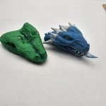 Dragon & Alligator Hand Puppets Rubber Toy Heads Blue Green Scaly Lot 2 Kids Used. Price: $10.93.
