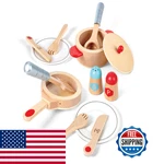 Hape Serve Set 13 Piece Wooden Pretend Play Cooking Accessories New. Price: $38.90.
