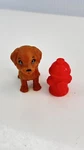 Barbie Mattle Pets Brown Puppy Dog W/ Red Fire Hydrant Vet Grooming Very Nice Used. Price: $8.86.