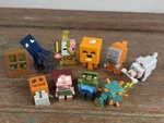 Lot 10 Pcs Mattel Mini Minecraft Figures Toys Dog Pumpkin Jack Lantern Squid Used. Price: $15.00.