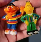 Vintage Ernie And Bert Sesame Street Muppets Plastic 2IN Figures Cbs Hong Kong Used. Price: $9.99.