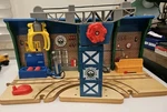 Sodor Steamworks Repair & Go Station - Thomas Friends Wooden Railway Trains Used. Price: $199.99.