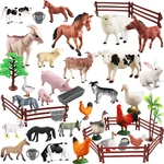 Yowlieu Realistic Farm Animal Figures Toys, 44 Pcs Plastic Figurines Playse New. Price: $27.43.