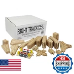Right Track Toys Wooden Train Deluxe Set - 56 Pcs, Compatible W/thomas New. Price: $54.40.