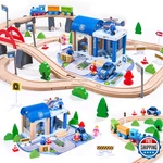 102PCS Wooden Train Set For Toddlers, Track - Expandable Change New. Price: $53.77.