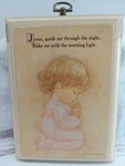 Vtg 1984 Hallmark Wooden Wall Art Picture Hanging Jesus Guide Me Praying Child Used. Price: $12.49.