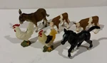 Schleich Farm Animal Figure Lot Of 6 Cow, Horse, Chicken, Donkey Used. Price: $24.95.