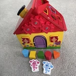 Melissa & Doug Blue's Clues You! Wooden Take-along House Shape Sorter Toy Used. Price: $15.00.