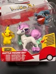 Jazwares Pok Mon Pikachu + Galarian Ponyta Gible Battle Figure Set New. Price: $24.99.